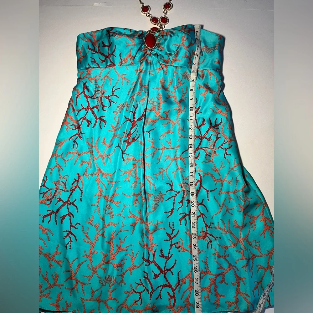 Rare Lilly Pulitzer Jubilee Brayden Silk Necklace Dress Connect the Coral Coasta - Picture 7 of 8
